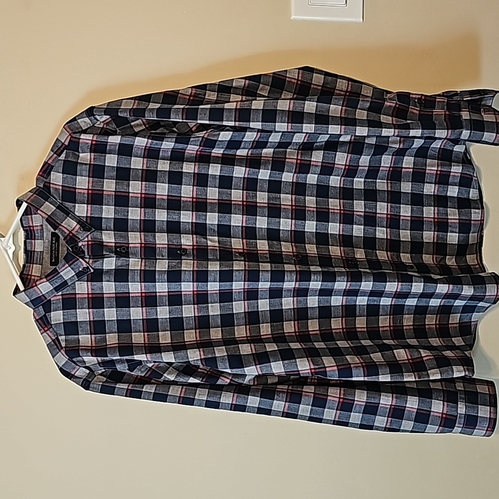 Banana Republic Men's Plaid Flannel Button-Down Shirt Size L